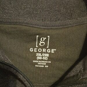 George Mens 2XL Dark Gray‎ Quarter Zip Pullover Sweatshirt Long Sleeve